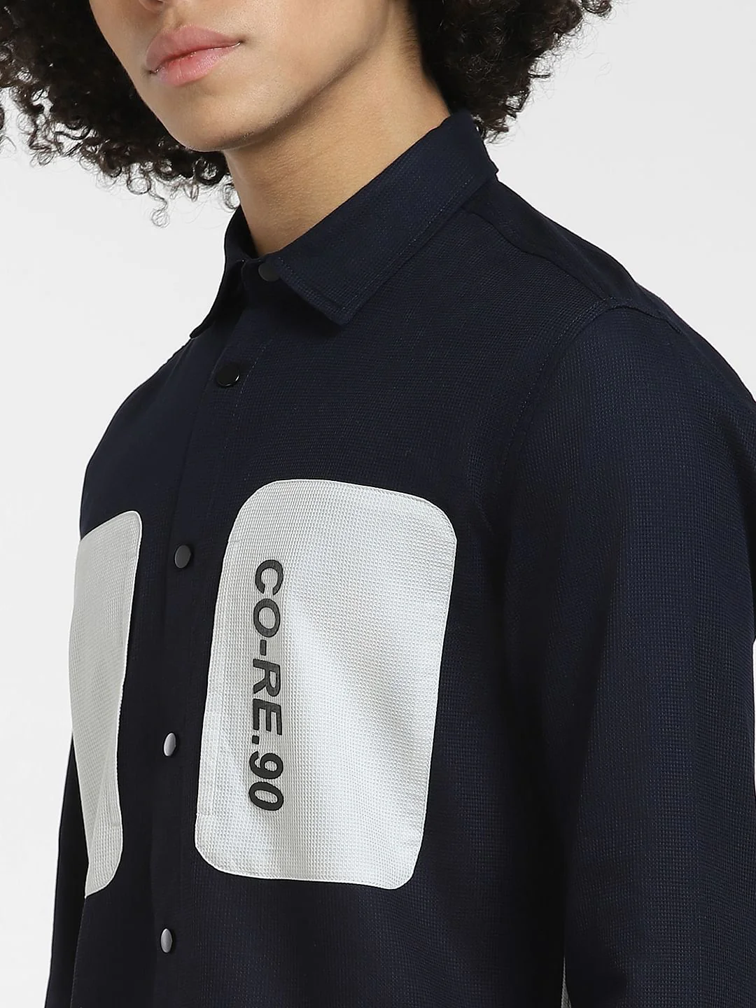 Blue Cut & Sew Full Sleeves Shirt - Image 5