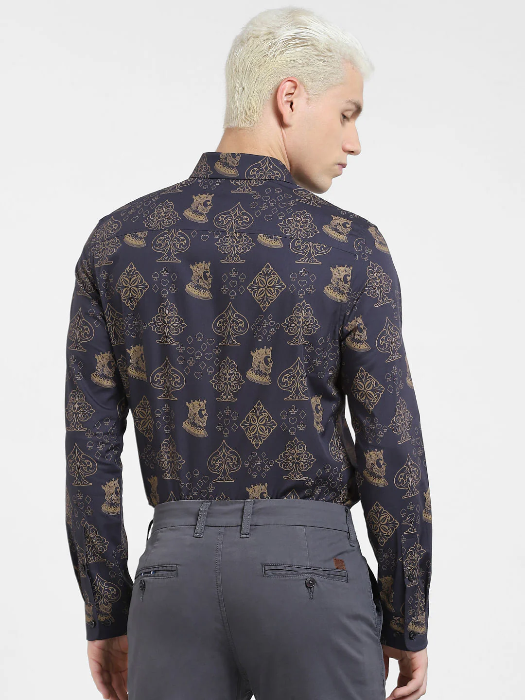 Black Printed Full Sleeves Shirt - Image 4