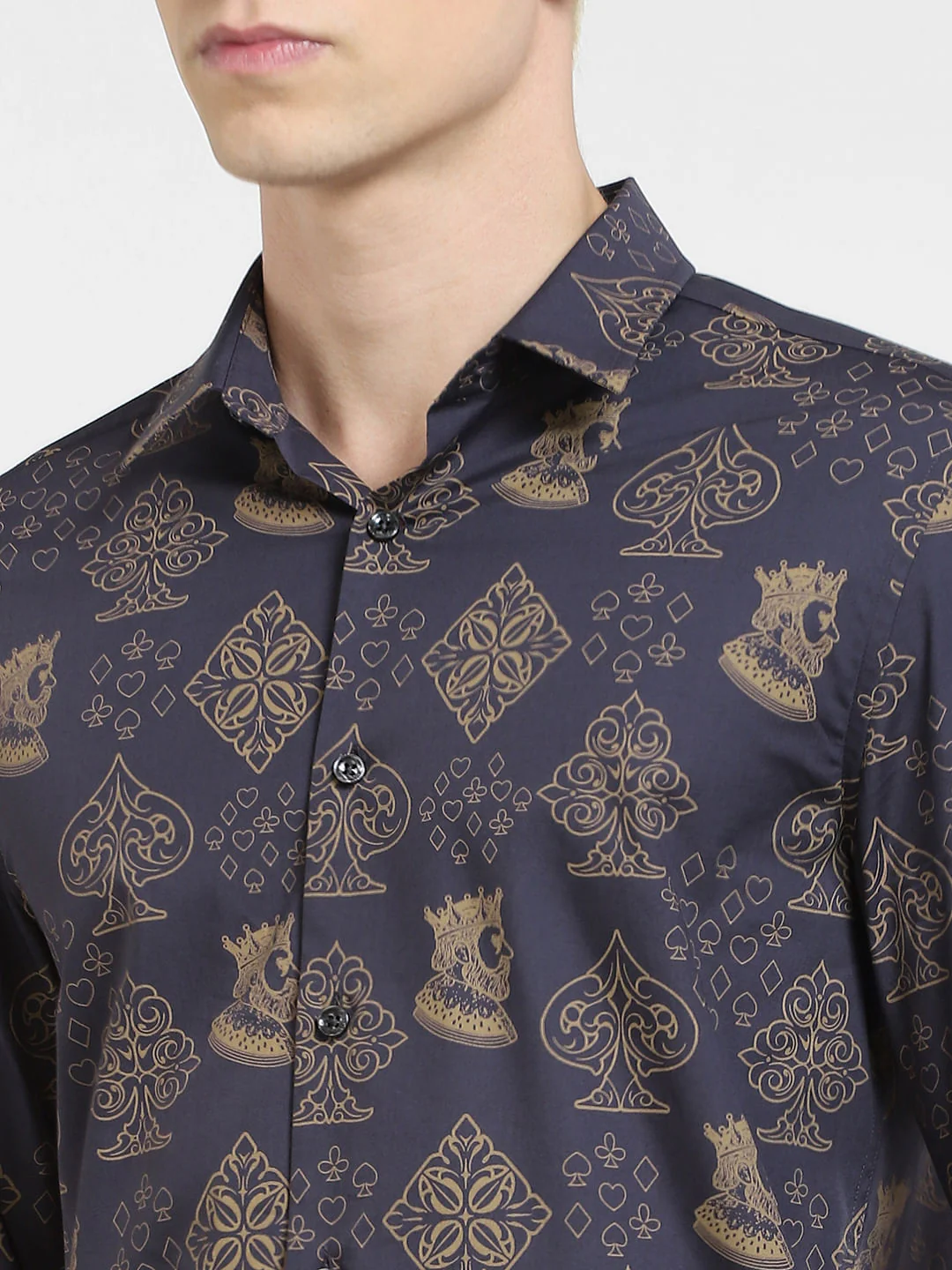 Black Printed Full Sleeves Shirt - Image 5
