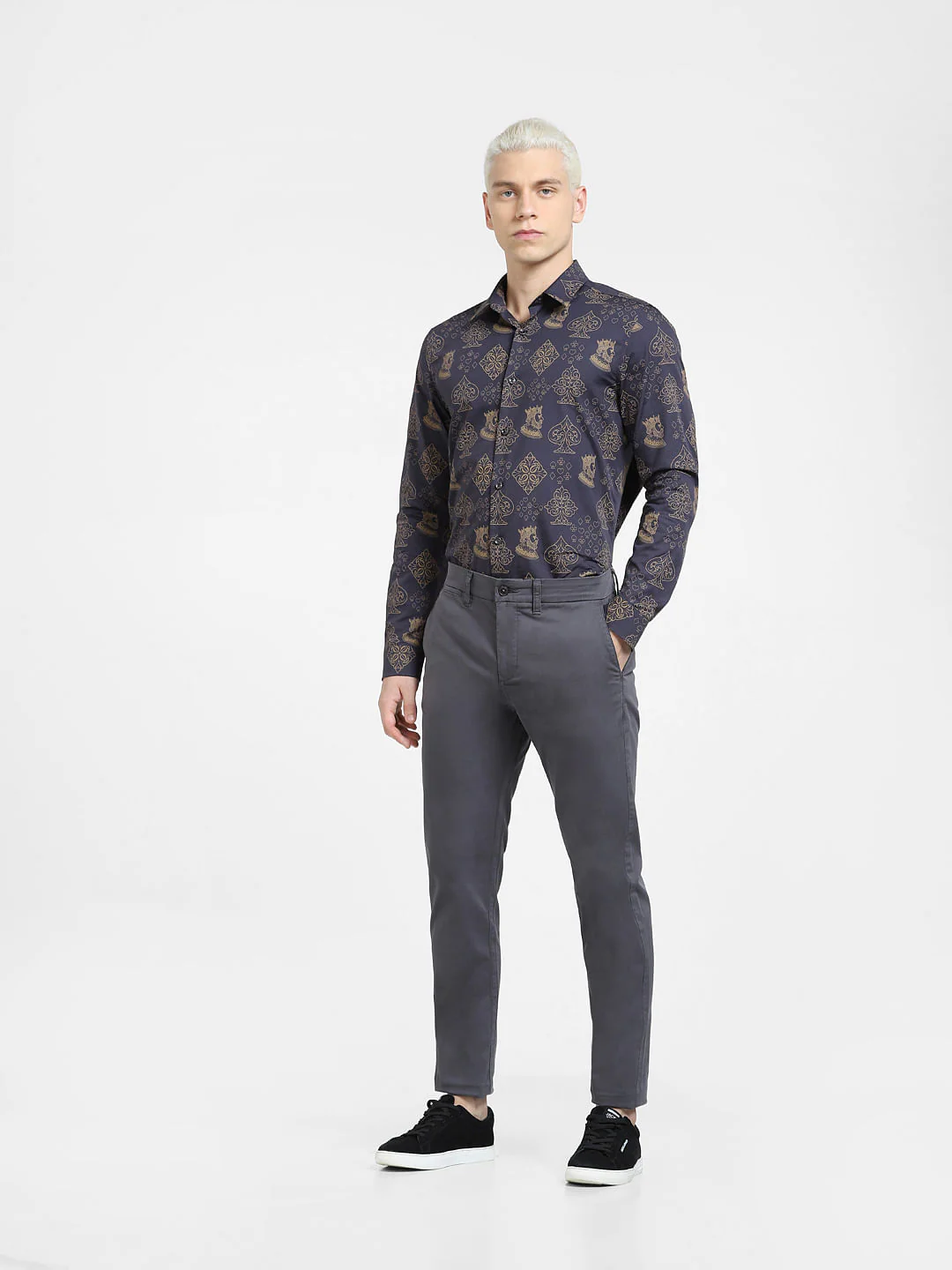 Black Printed Full Sleeves Shirt - Image 6