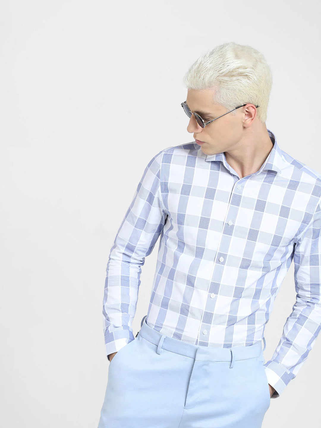 Blue Check Full Sleeves Shirt