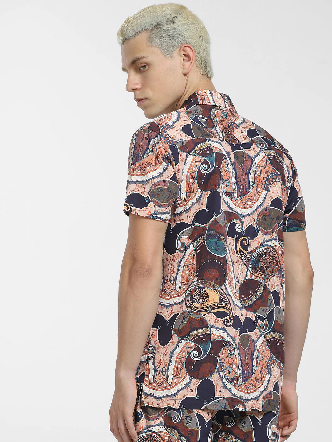 Brown Mural Print Co-ord Shirt - Image 4
