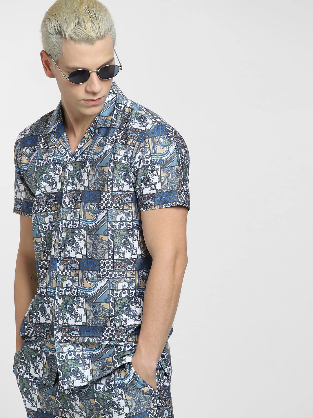 Blue All Over Print Co-ord Shirt