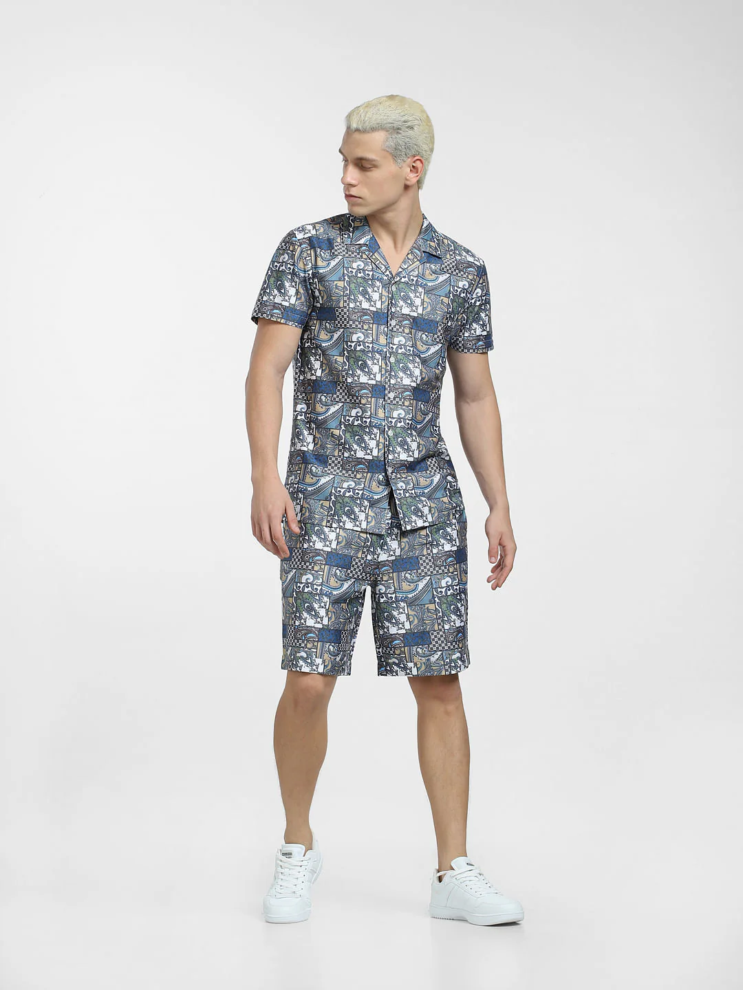 Blue All Over Print Co-ord Shirt - Image 6