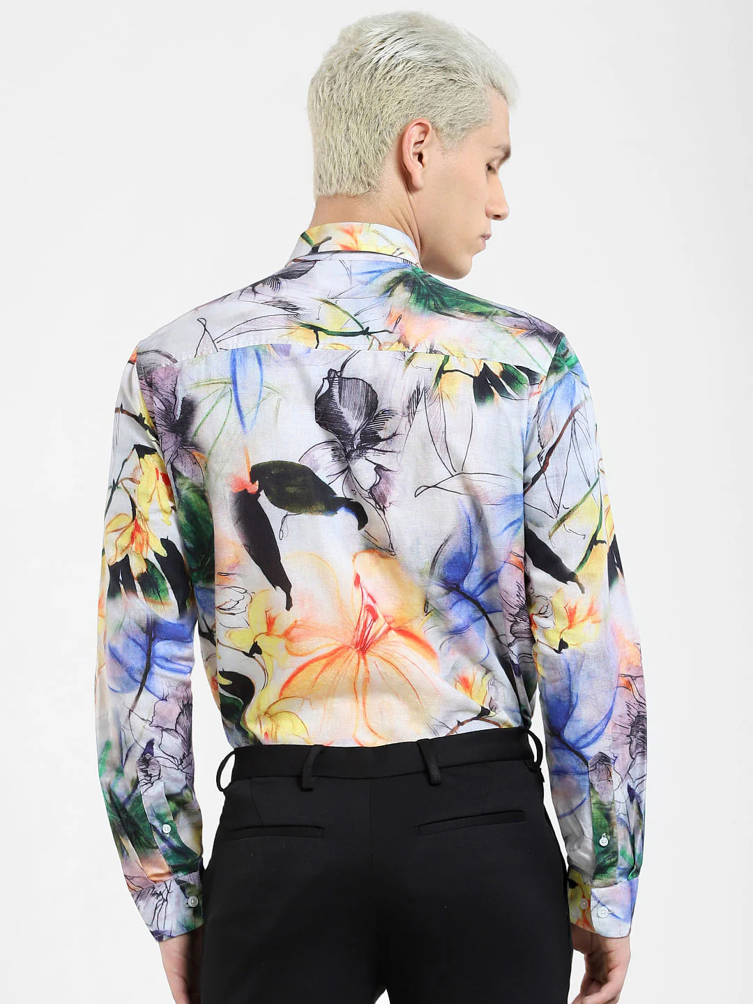 Green Printed Full Sleeves Shirt - Image 4