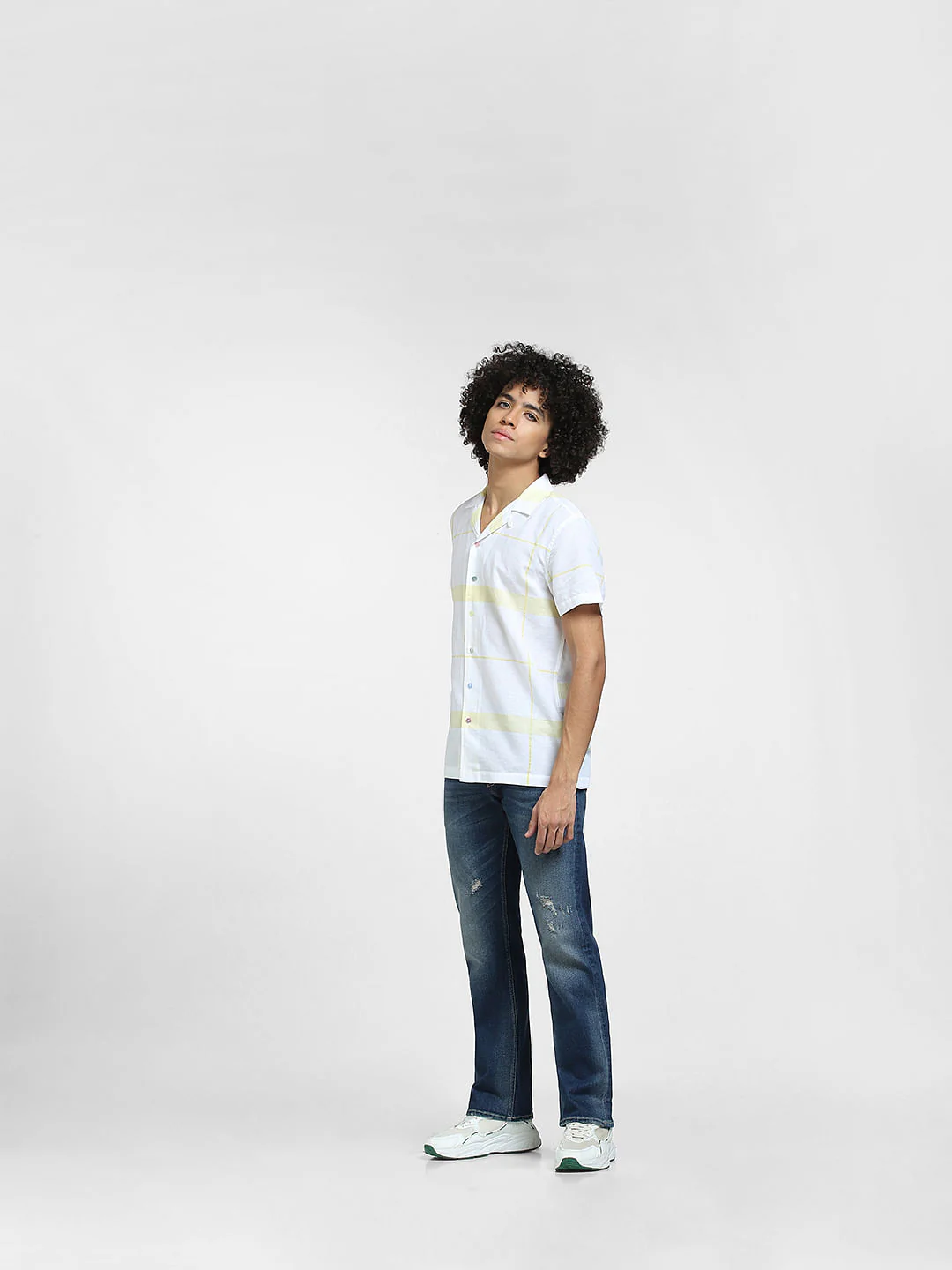 White Check Full Sleeves Shirt - Image 6