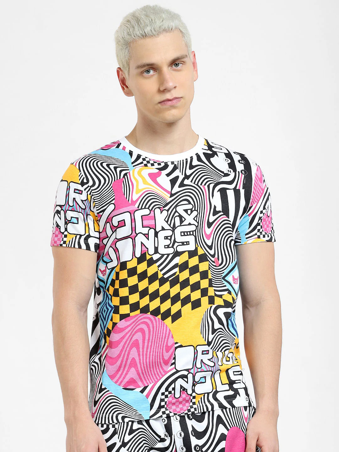 METAVERSE White Printed Co-ord T-shirt - Image 2