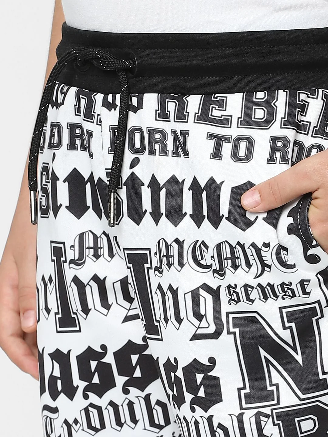 Boys White Typographic Print Co-ord Sweatshorts - Image 5