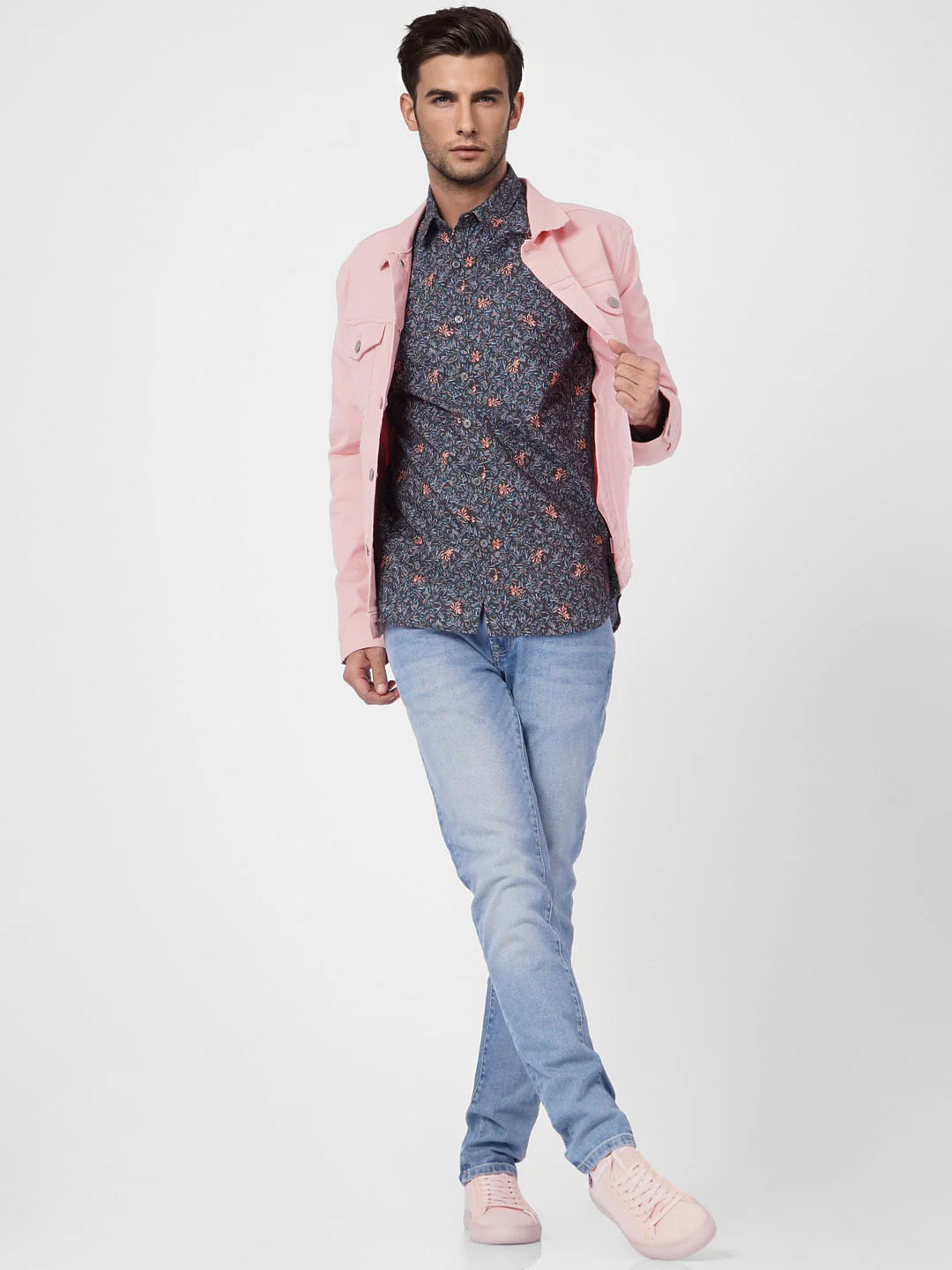 Grey Printed Full Sleeves Shirt