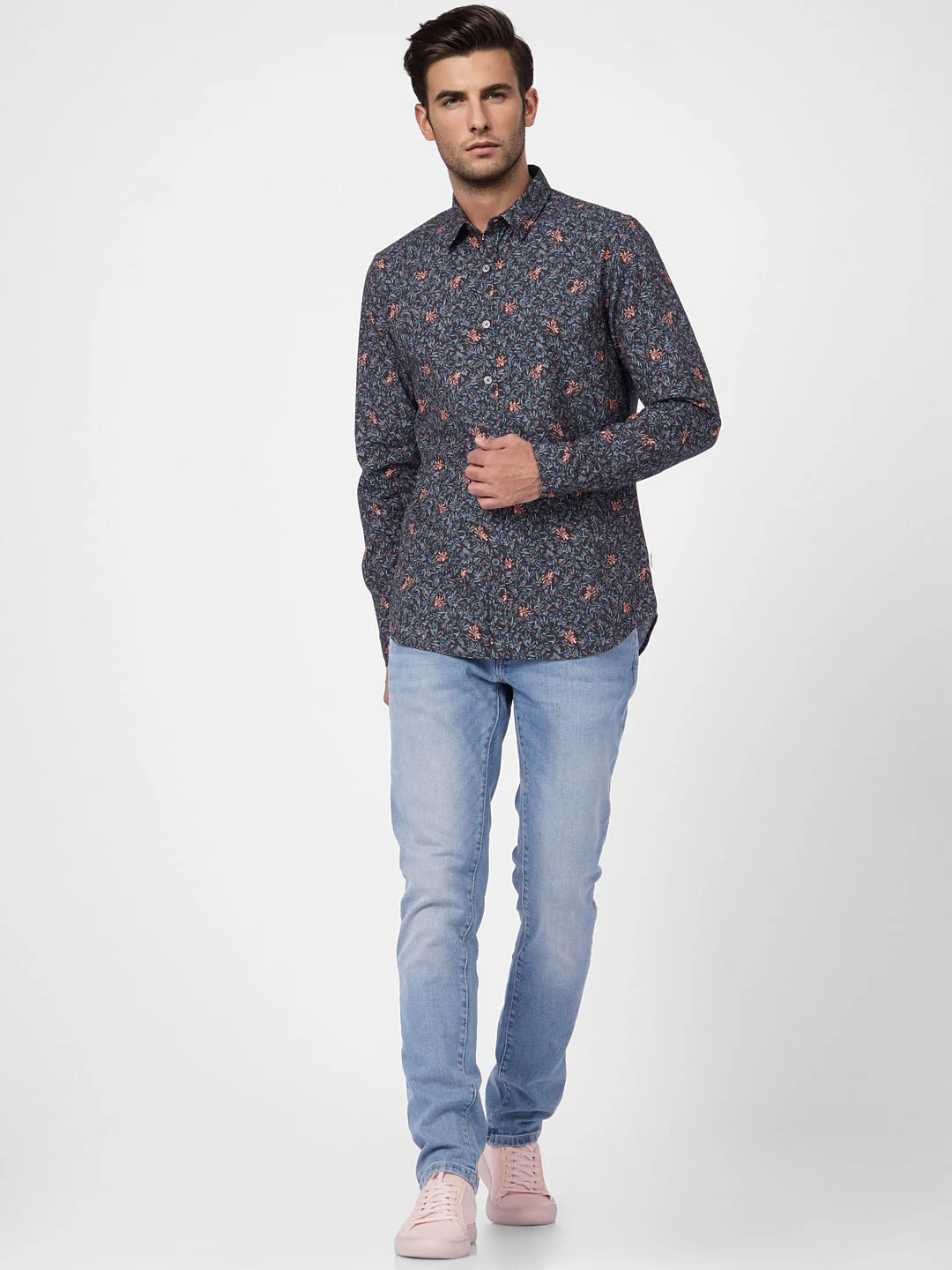 Grey Printed Full Sleeves Shirt - Image 6