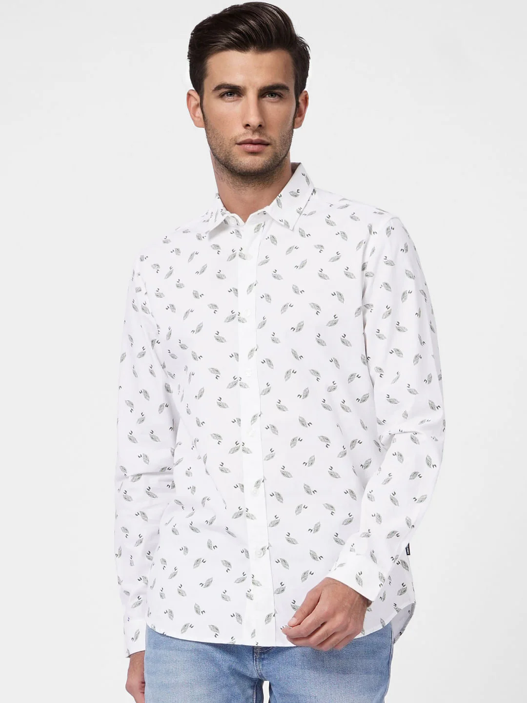 White Printed Full Sleeves Shirt - Image 2