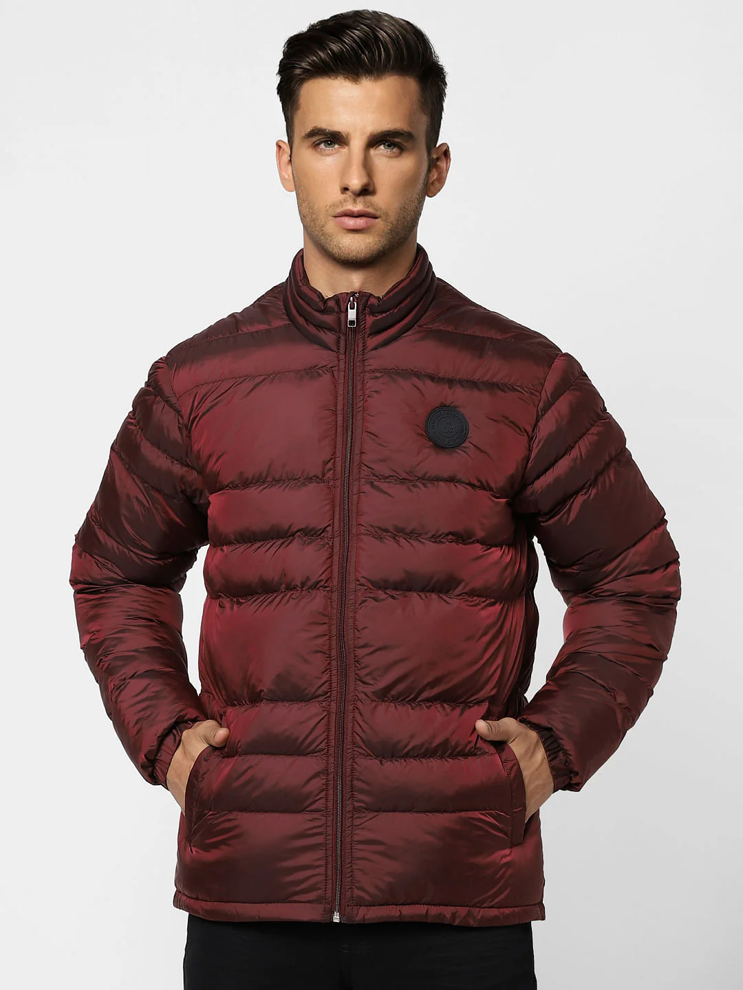 Dark Red Puffer Jacket - Image 2
