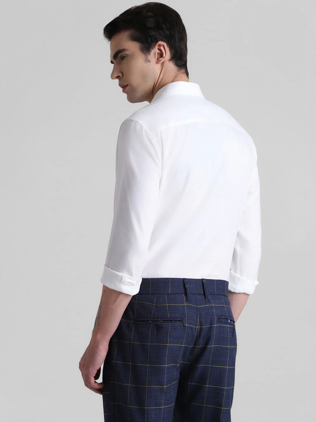White Full Sleeves Solid Shirt - Image 4