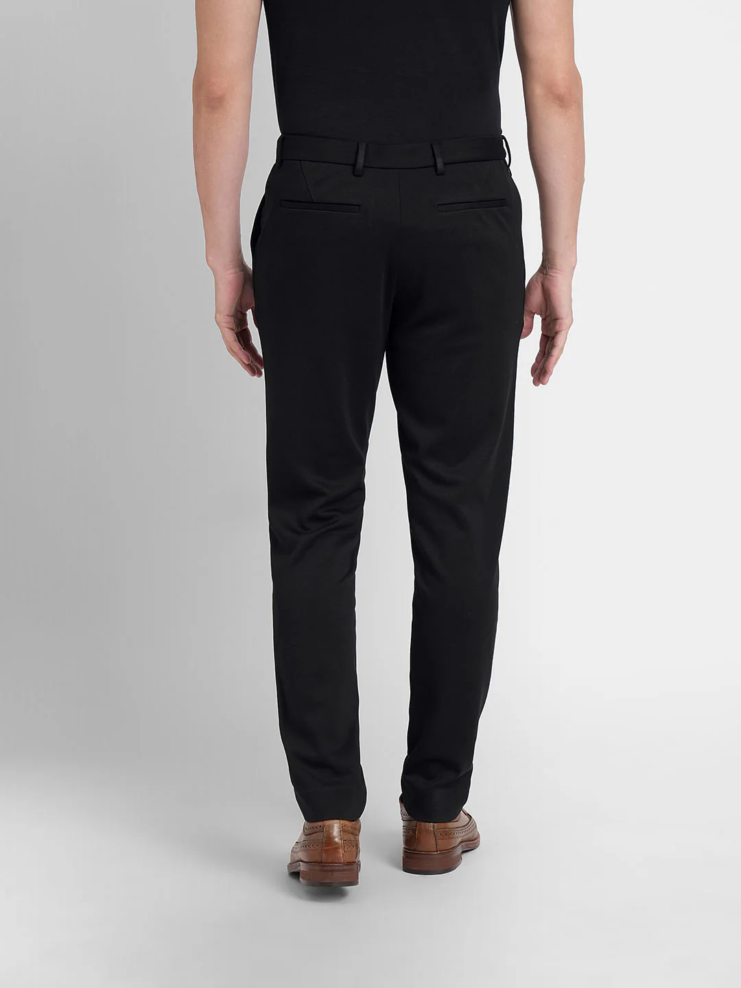 Black Mid Rise Slim Fit Trousers - Image 4