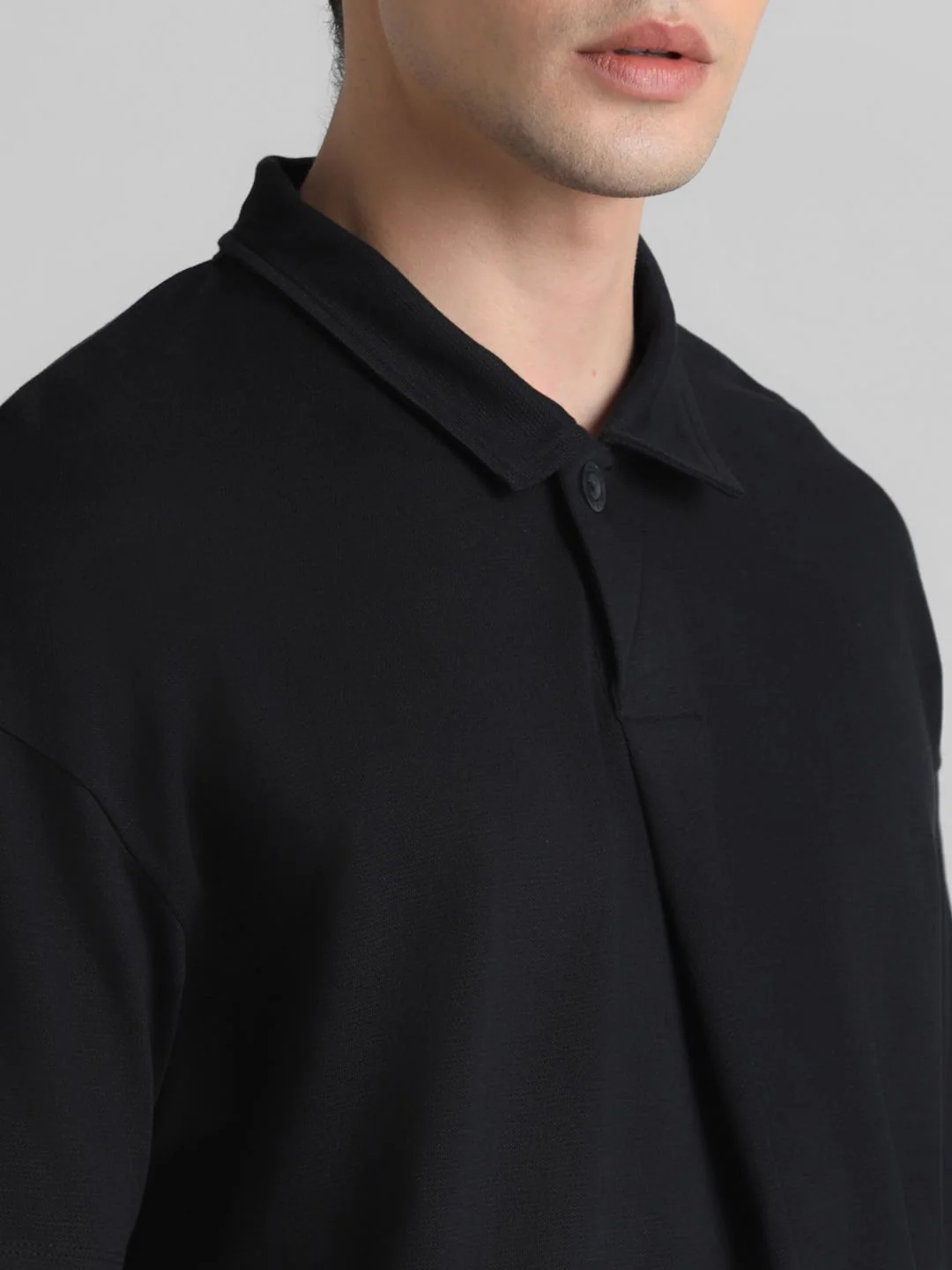 Black Oversized Polo T-shirt - Image 5