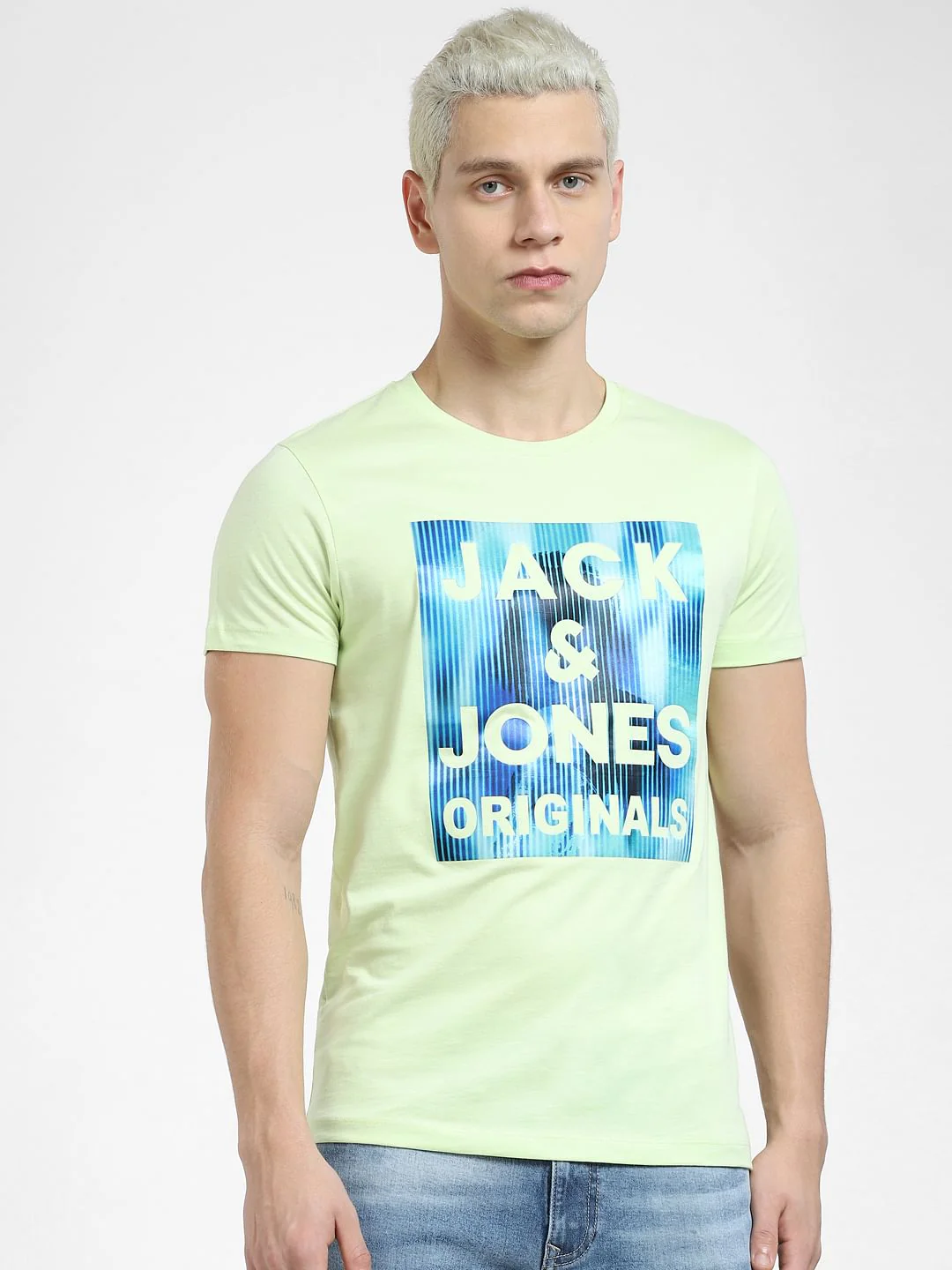 Green Logo Print Crew Neck T-shirt - Image 2