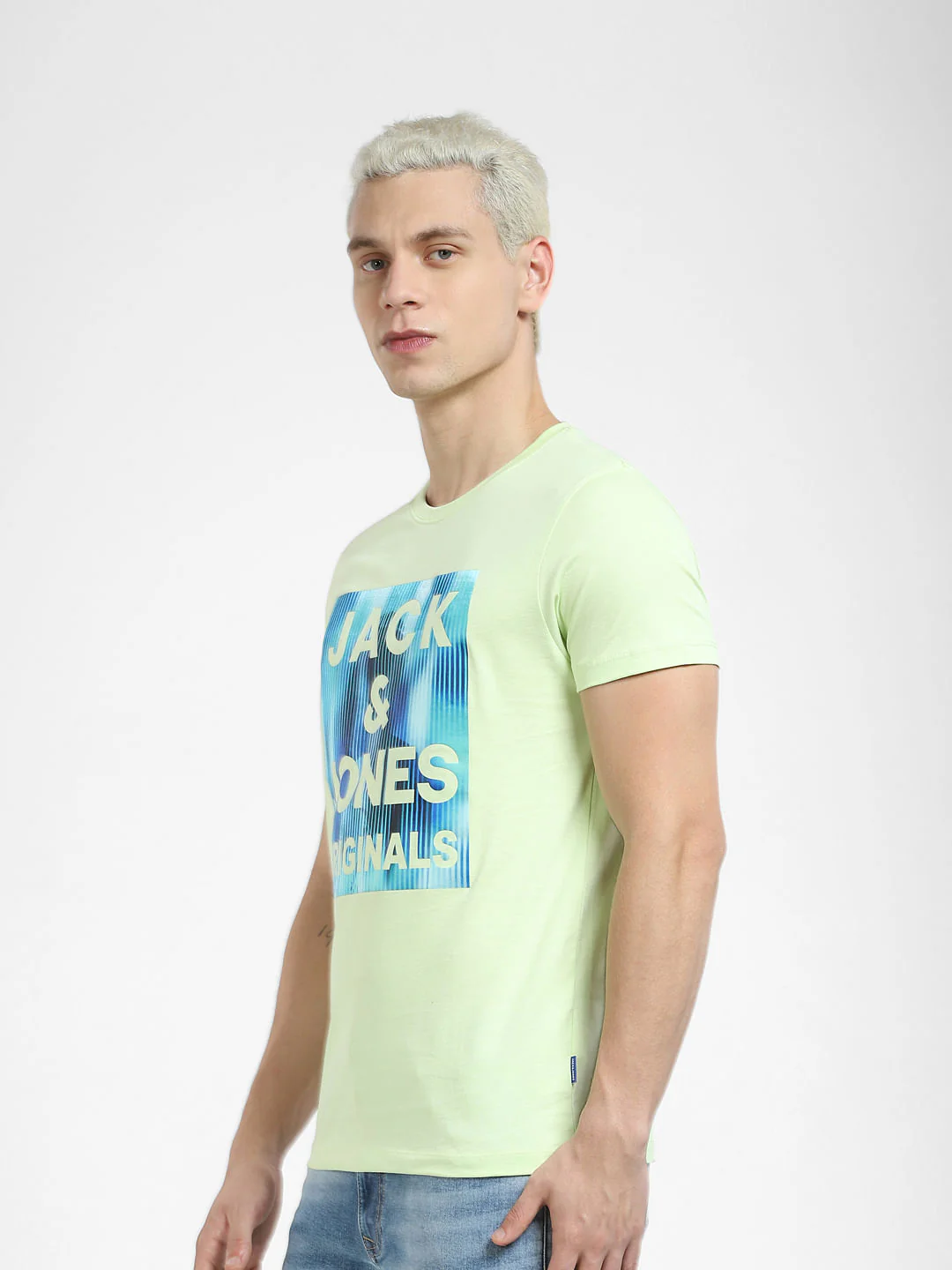 Green Logo Print Crew Neck T-shirt - Image 3