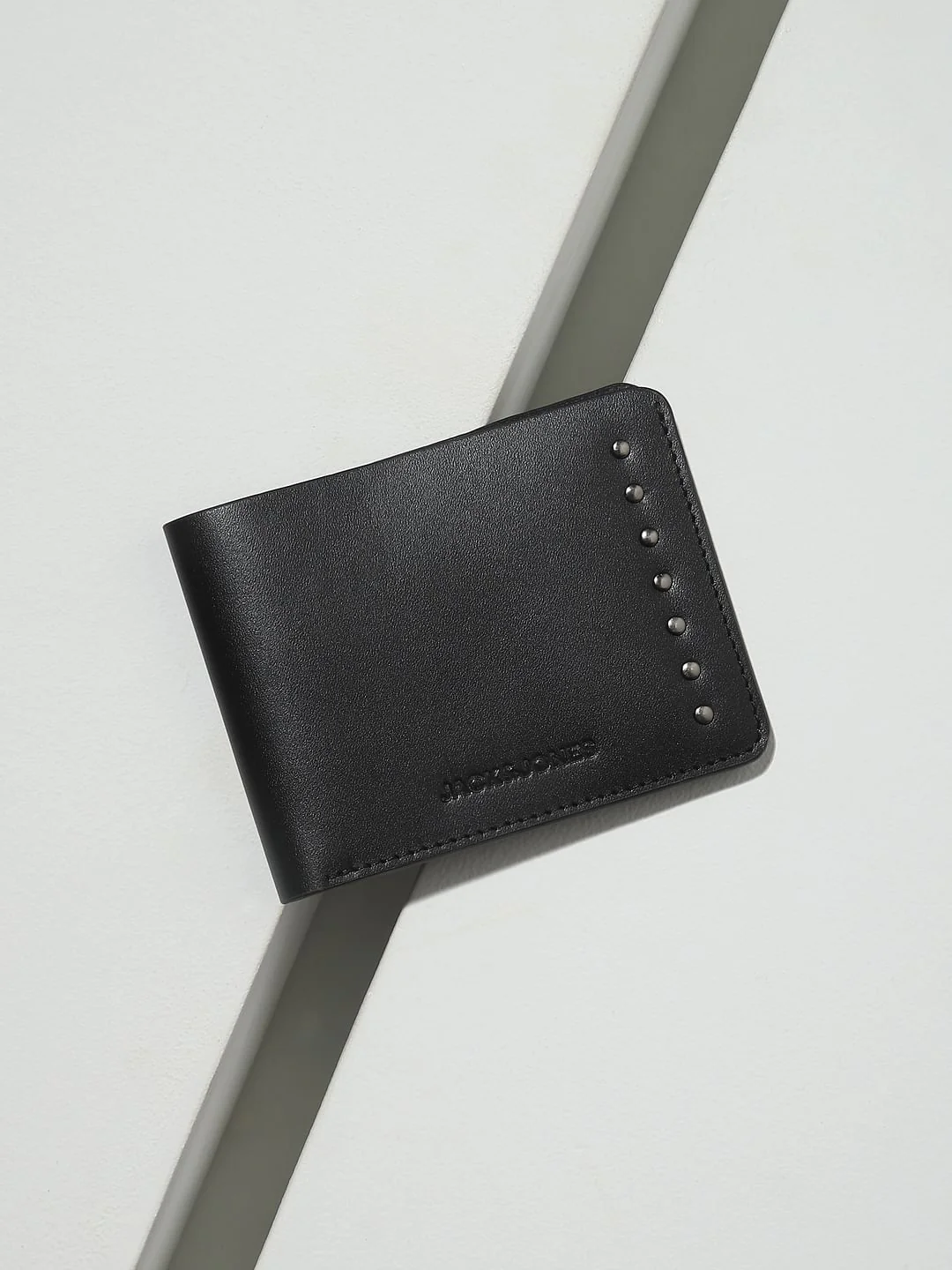 Black Studded Leather Wallet