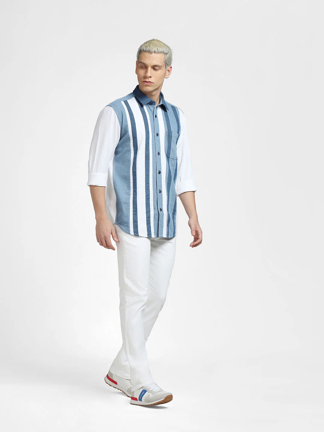METAVERSE White Striped Full Sleeves Shirt - Image 6