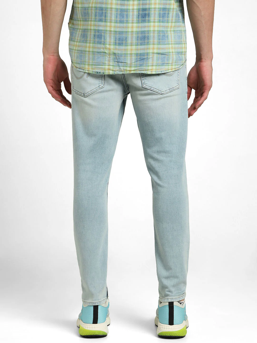 Light Blue Mid Rise Ben Skinny Fit Jeans - Image 4