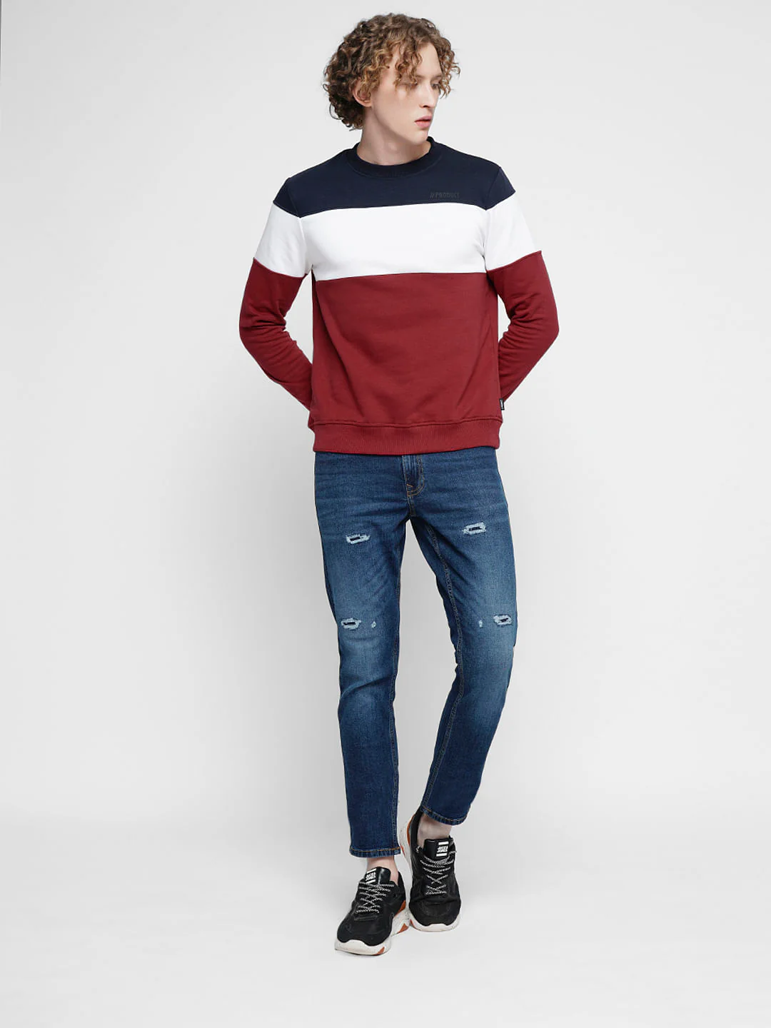 PRODUKT by JACK&JONES Red Colourblocked Sweatshirt - Image 5