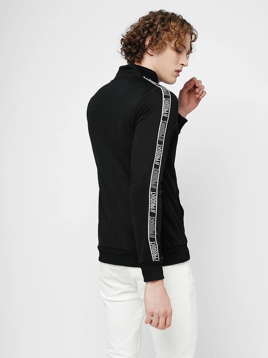 PRODUKT by JACK&JONES Black Tape Detail Zip-Up Sweatshirt - Image 4
