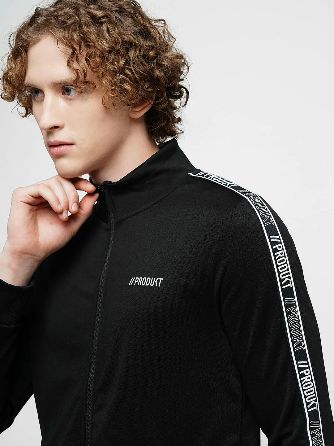 PRODUKT by JACK&JONES Black Tape Detail Zip-Up Sweatshirt - Image 6