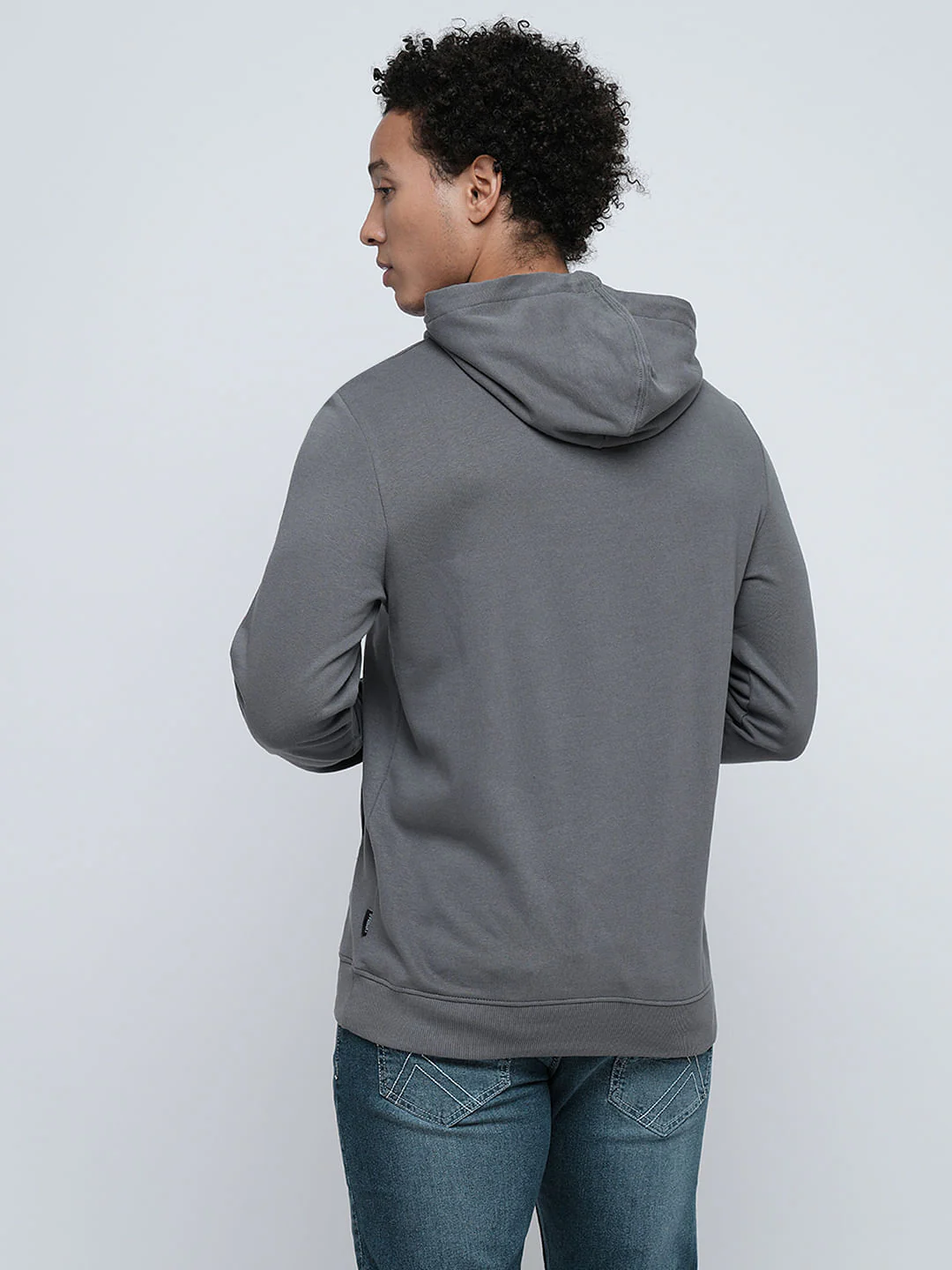 PRODUKT by JACK&JONES Grey Printed Hooded Sweatshirt - Image 4
