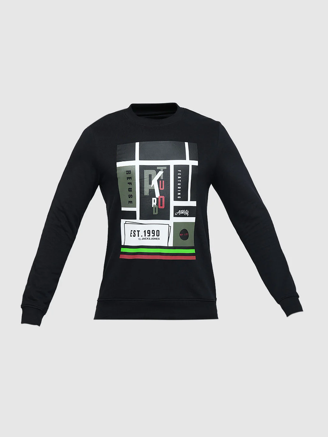 PRODUKT by JACK&JONES Black Printed Cotton Sweatshirt - Image 7