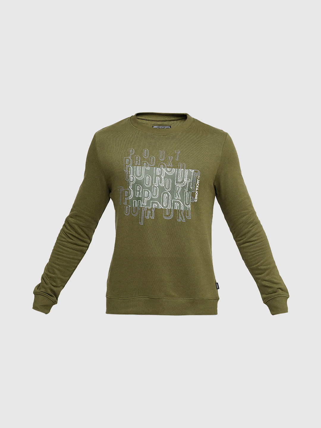 PRODUKT by JACK&JONES Green Printed Cotton Sweatshirt - Image 7