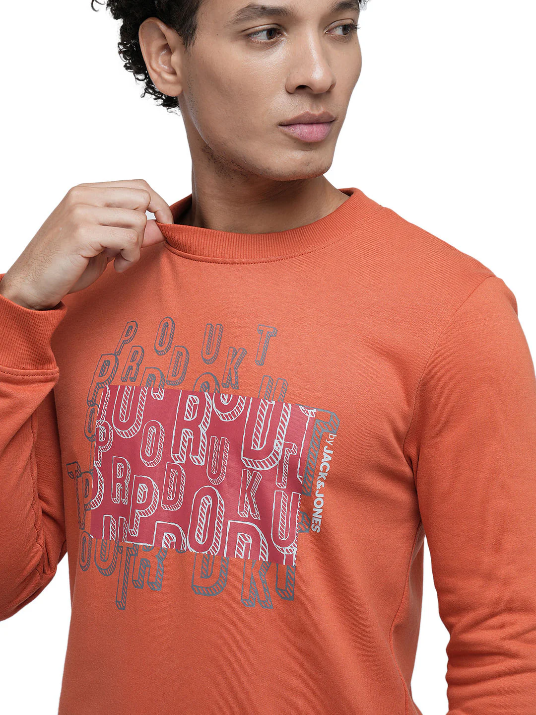 PRODUKT by JACK&JONES Red Printed Cotton Sweatshirt - Image 6