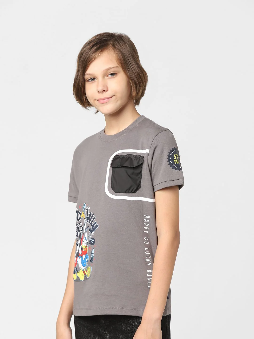 Boys x Mickey Grey Printed T-shirt - Image 3
