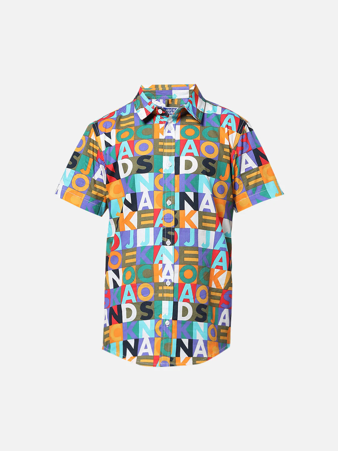 Boys Blue Logo Print Co-ord Set Shirt - Image 7