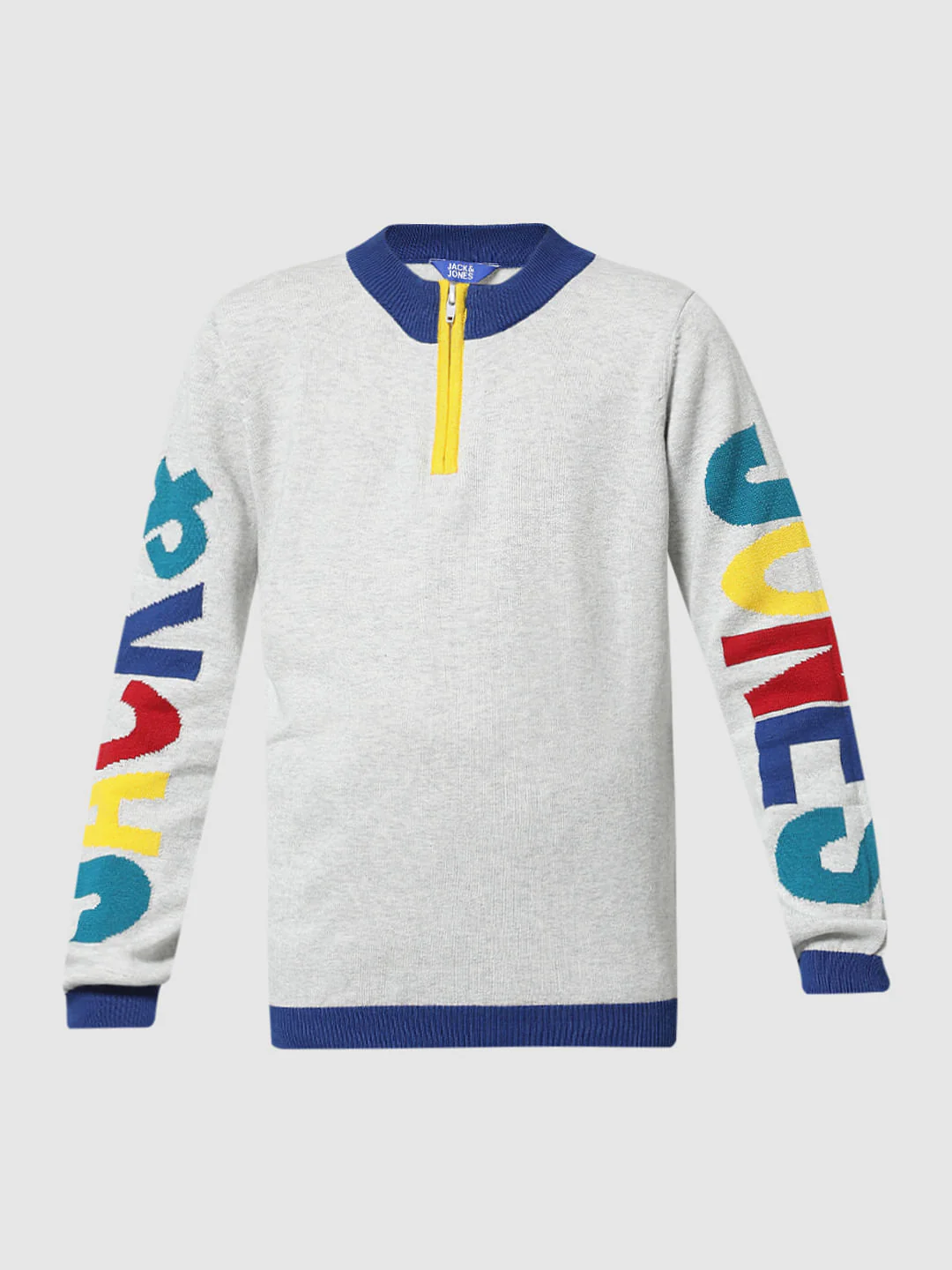 Grey Logo Print High Neck Pullover - Image 6