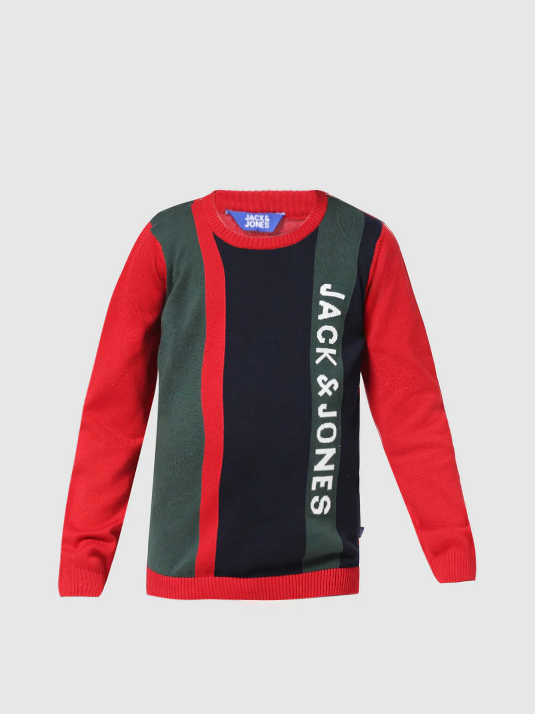 JUNIOR BOYS Red Striped Crew Neck Pullover - Image 6