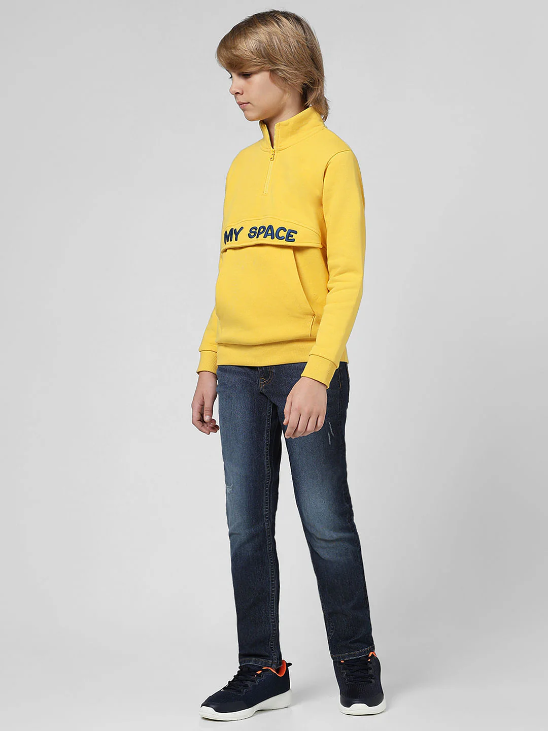 JUNIOR BOYS Yellow High-Neck Sweatshirt - Image 5