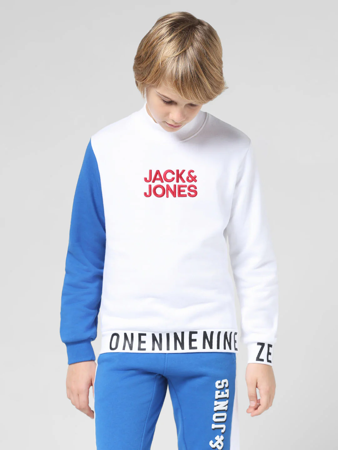 JUNIOR BOYS White Colourblocked Sweatshirt - Image 2