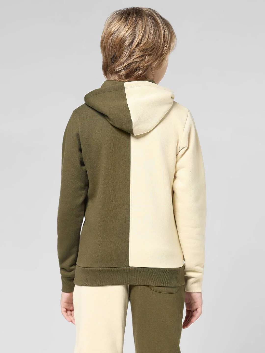 JUNIOR BOYS Green Colourblocked Co-ord Sweatshirt - Image 3