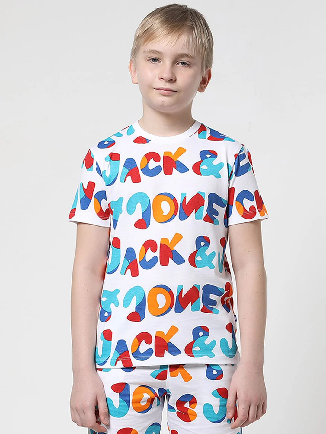 JUNIOR BOYS White Printed Co-ord Set T-shirt - Image 2