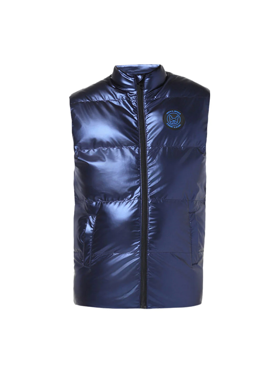 JUNIOR BOYS Blue Sleeveless Puffer Jacket - Image 6