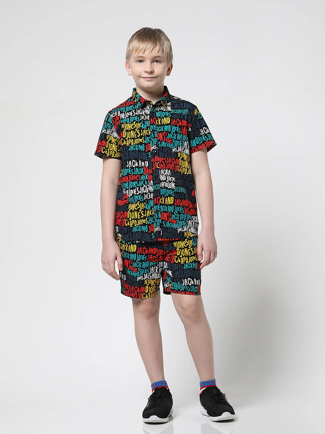 Boys Blue Logo Print Shirt - Image 6