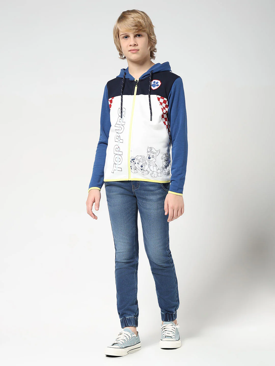 JACK&JONES X PAW PATROL White Colourblocked Hooded Sweatshirt - Image 5