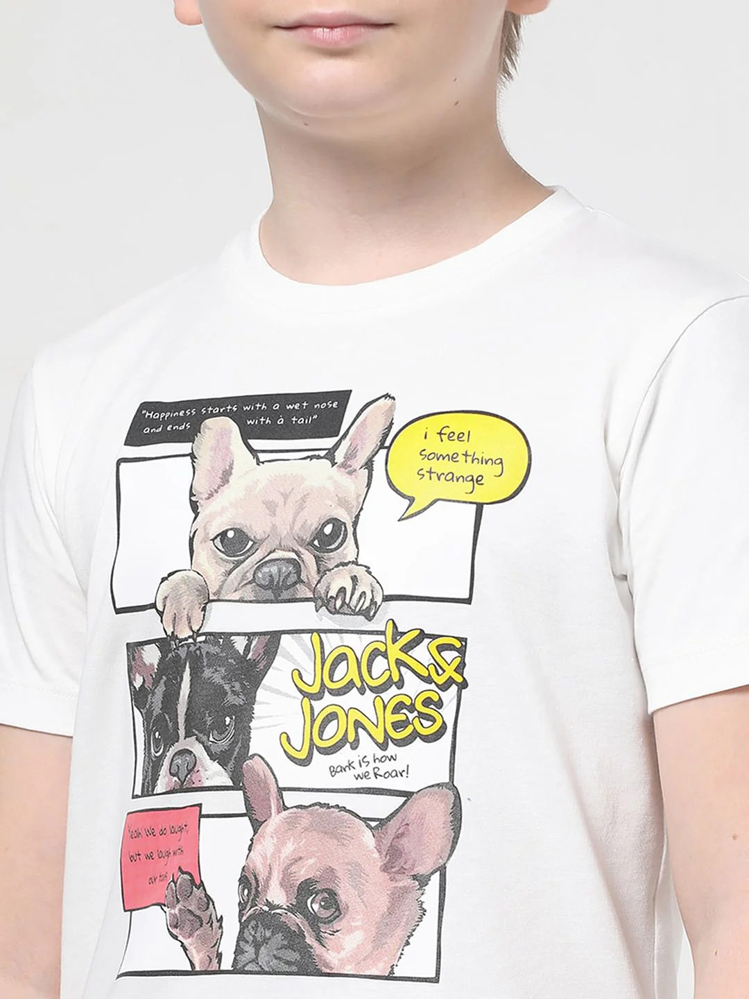 Boys White Logo Graphic Print T-shirt - Image 4