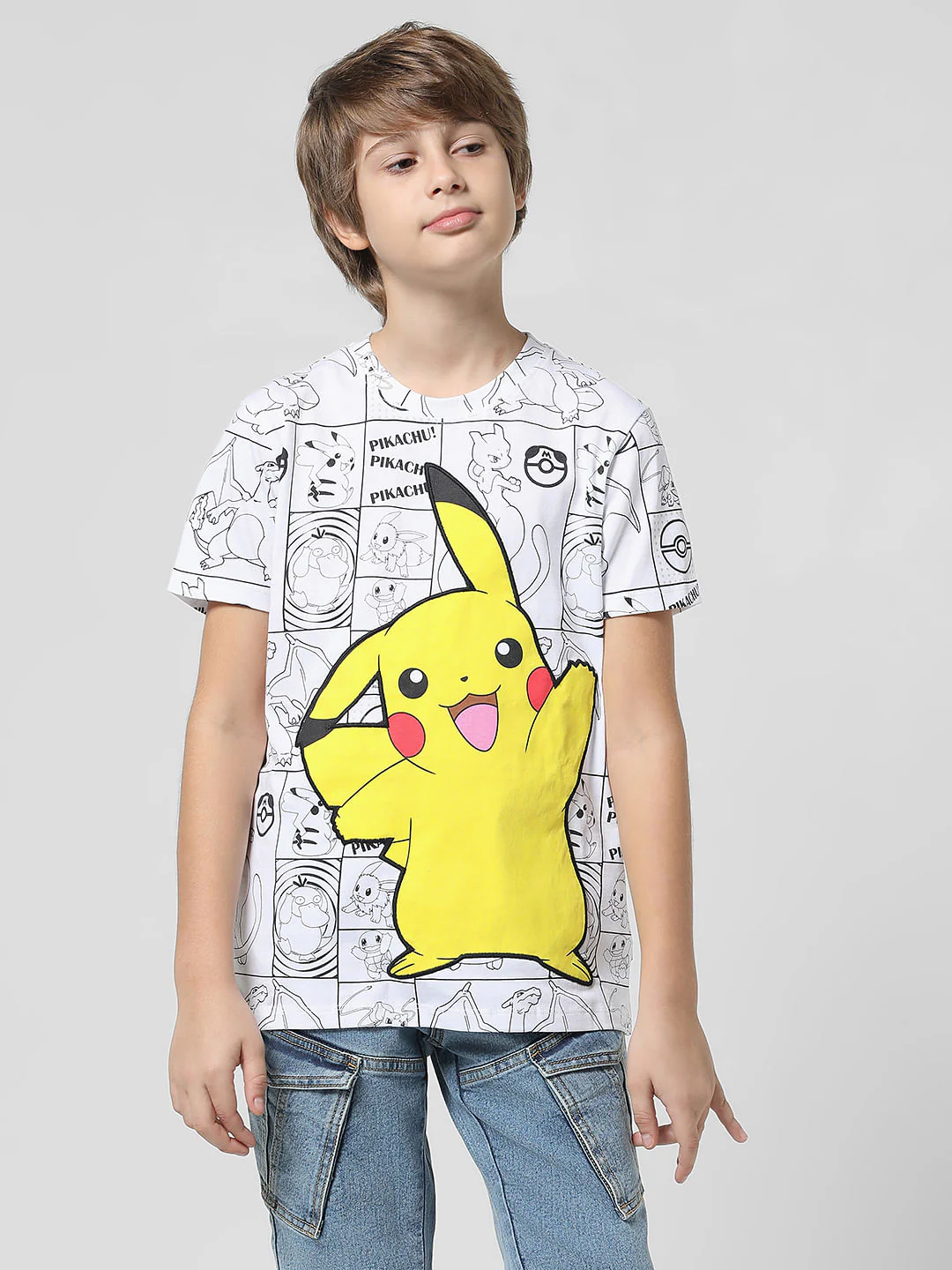 x Pok  mon White Printed Crew Neck T-shirt - Image 2