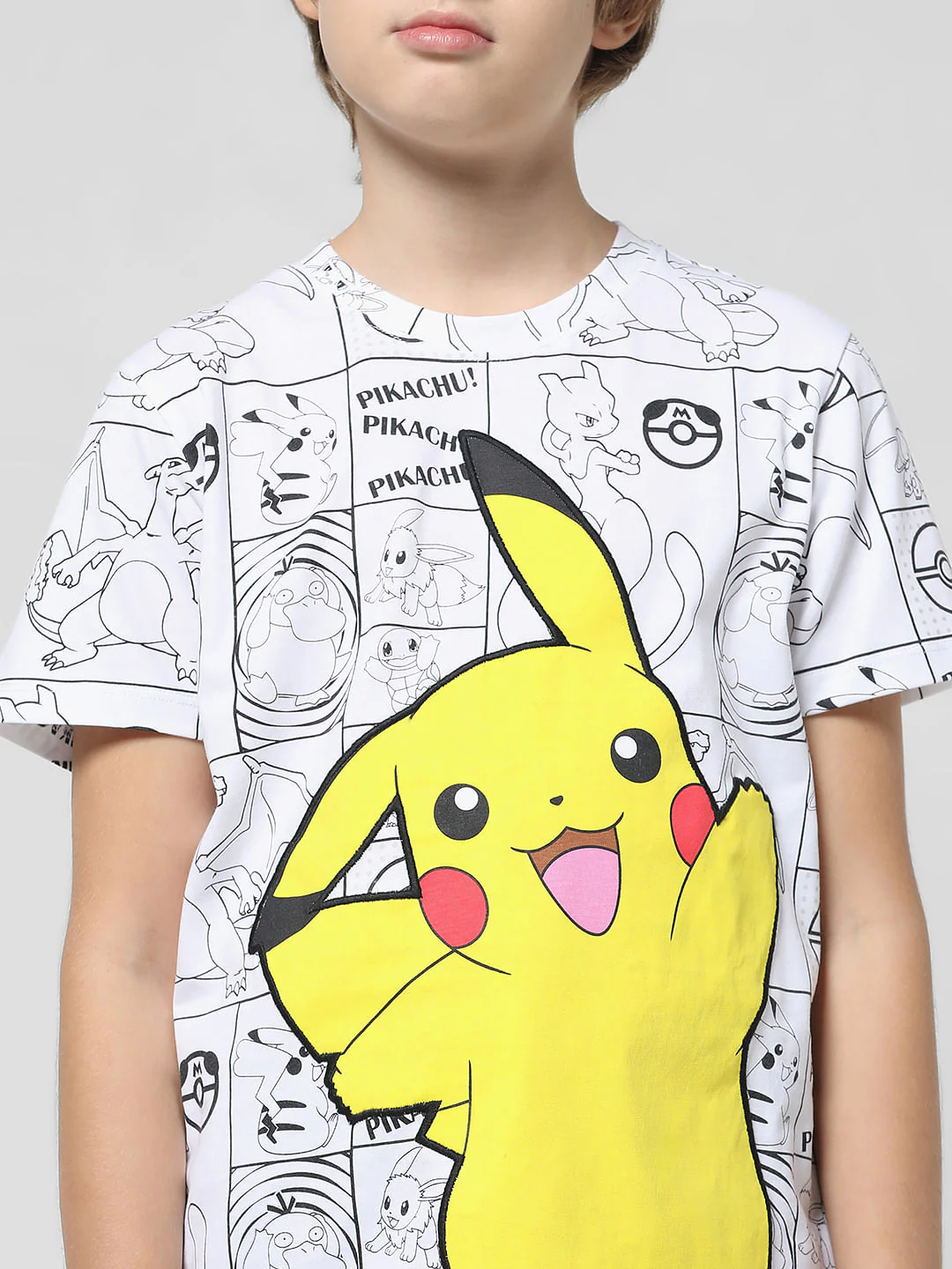 x Pok  mon White Printed Crew Neck T-shirt - Image 4