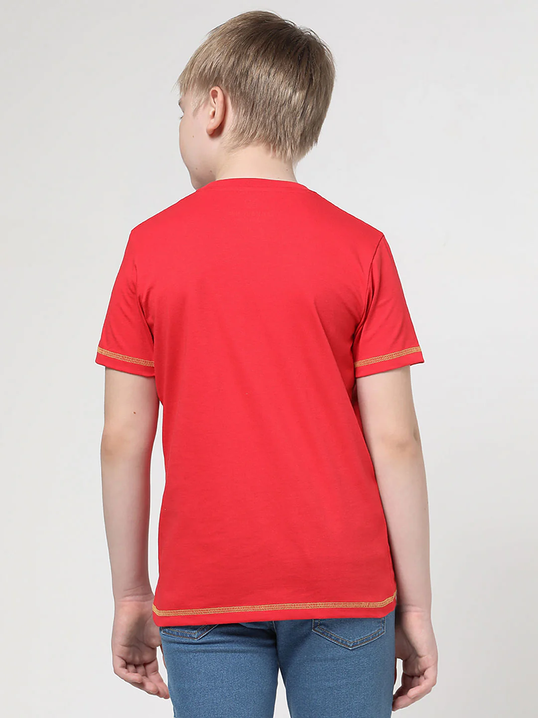 Boys Red 3D Space Rocket Print T-shirt - Image 3