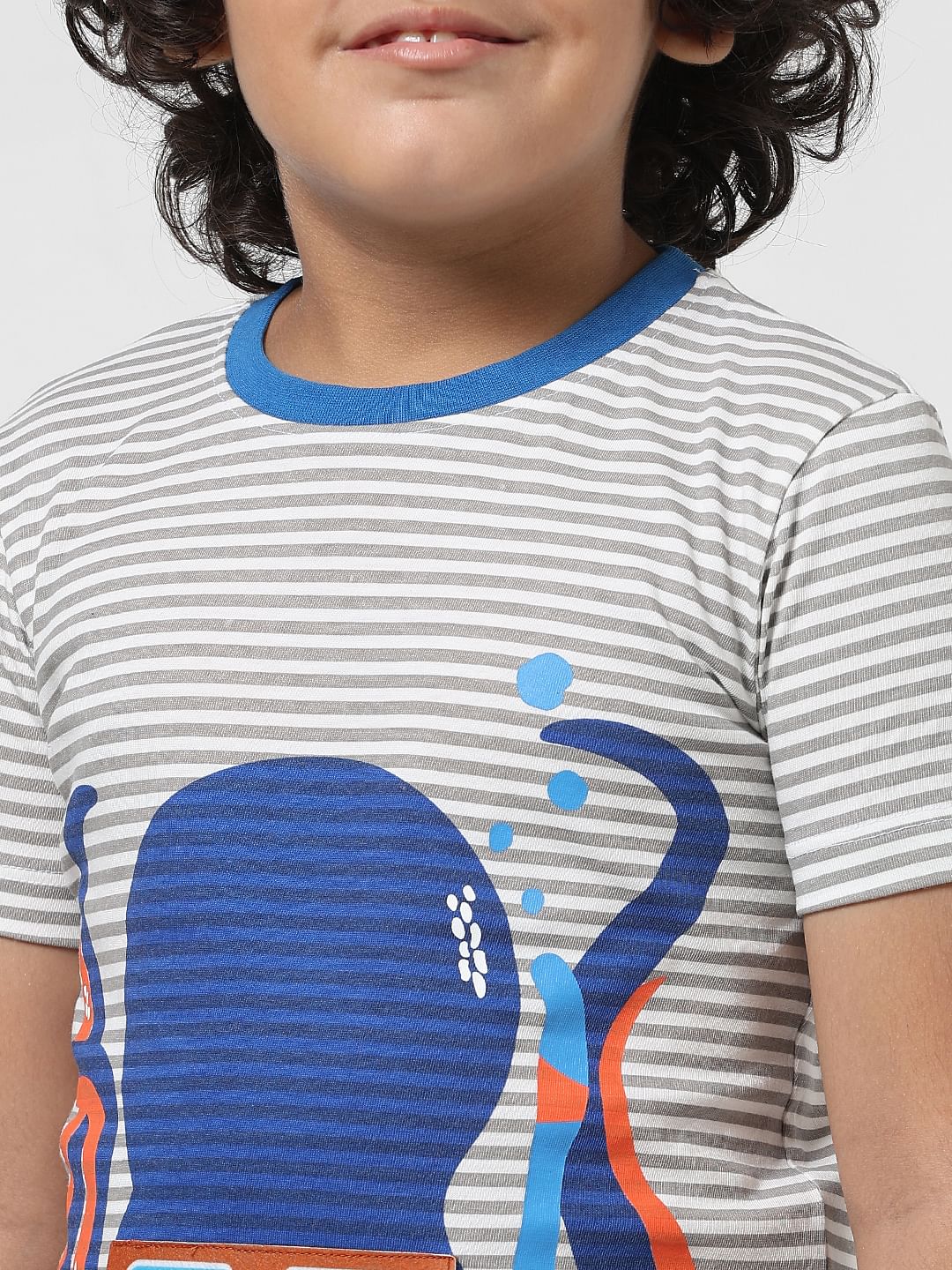 JUNIOR BOYS White Octopus Crew Neck T-shirt - Image 4