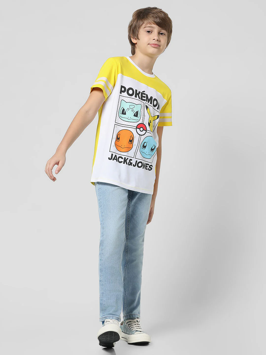 x Pok  mon White Colourblocked Crew Neck T-shirt - Image 5