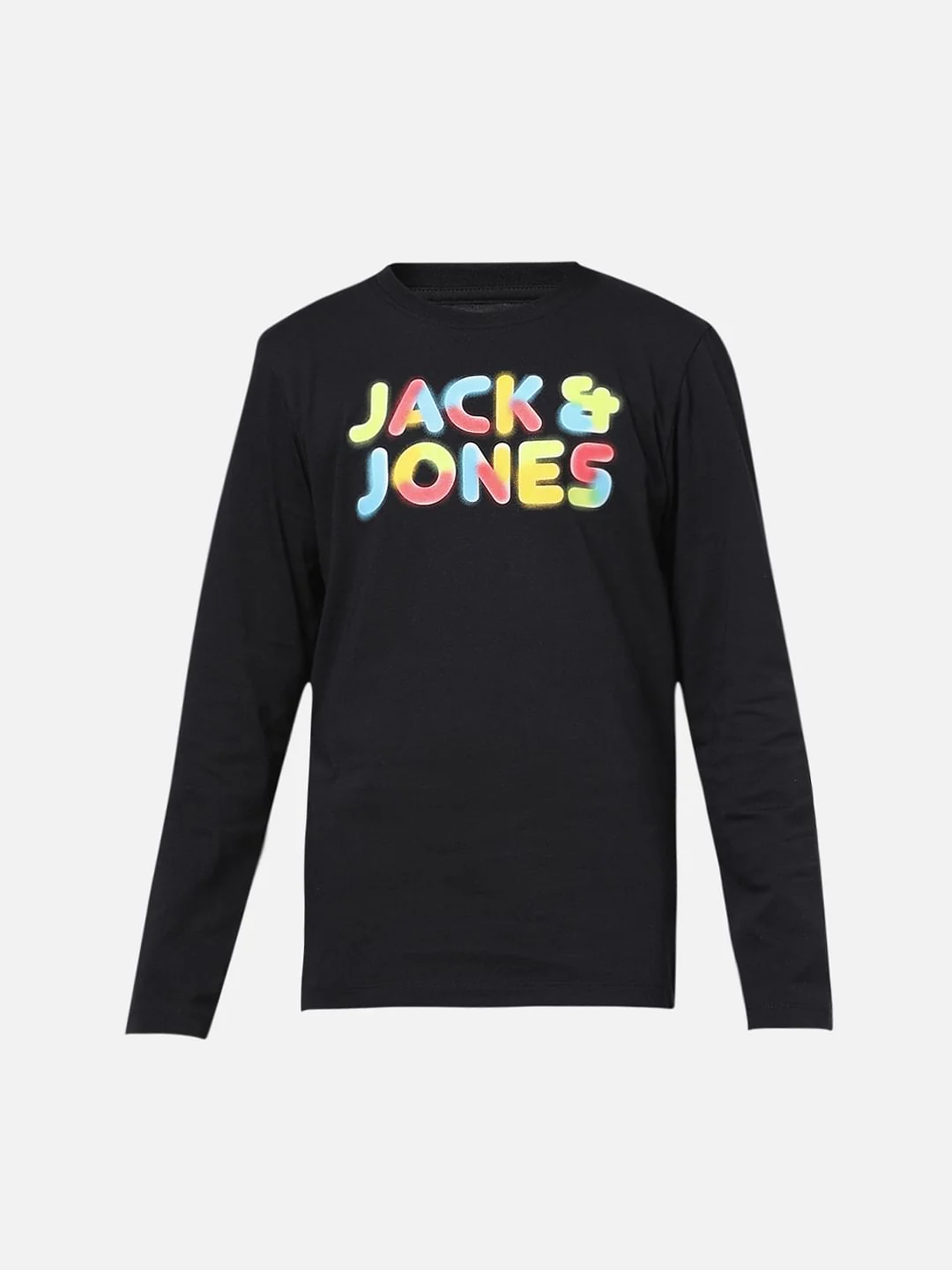 Boys Black Logo Print Full Sleeves T-shirt - Image 6