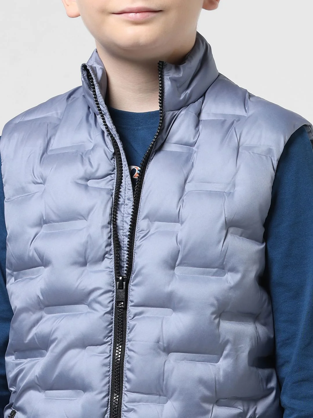 Silver-Blue Puffer Vest - Image 4